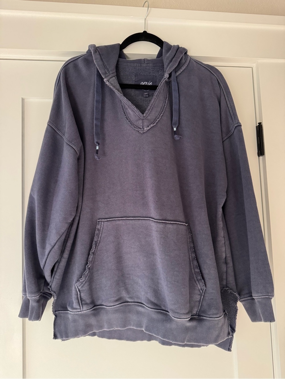 aerie Washed Indigo-Gray Pullover Hoodie